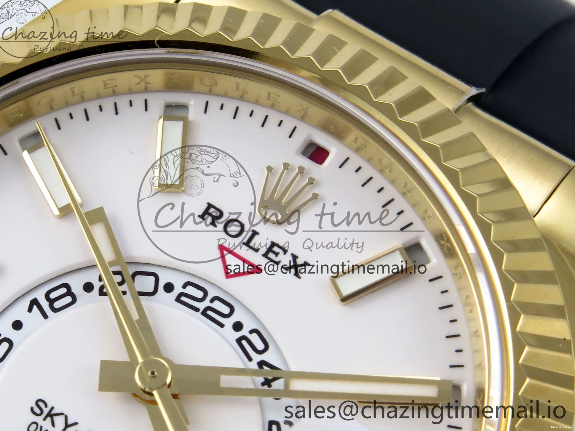 0701 Trendy Sky-Dweller 336238 YG ZF 1:1 Best Edition White Dial on Oysterflex Strap A23J (Gain Weight) 904